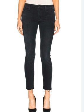 MOTHER Black Skinny High-Rise Jeans